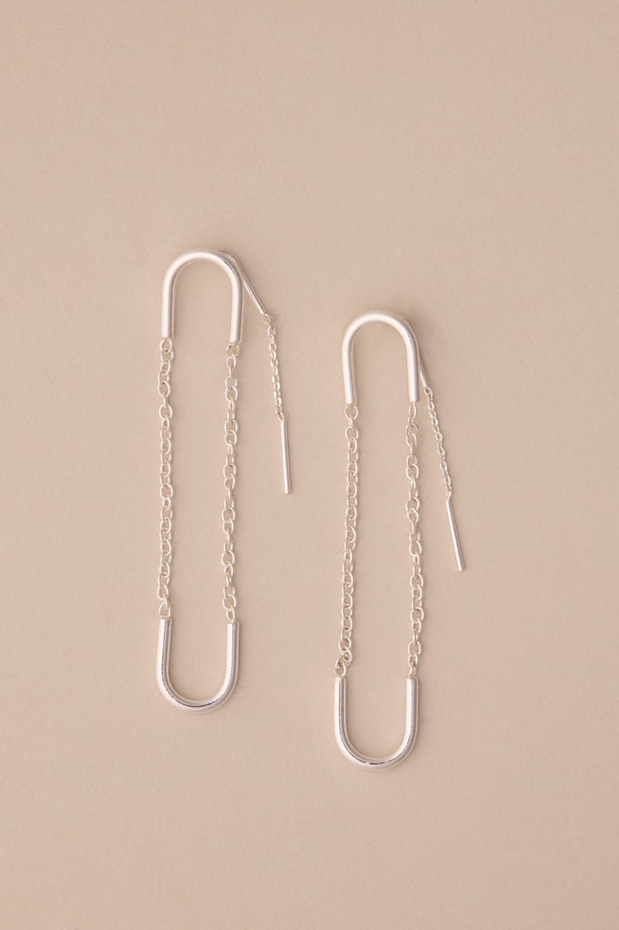 modern stud chain earring